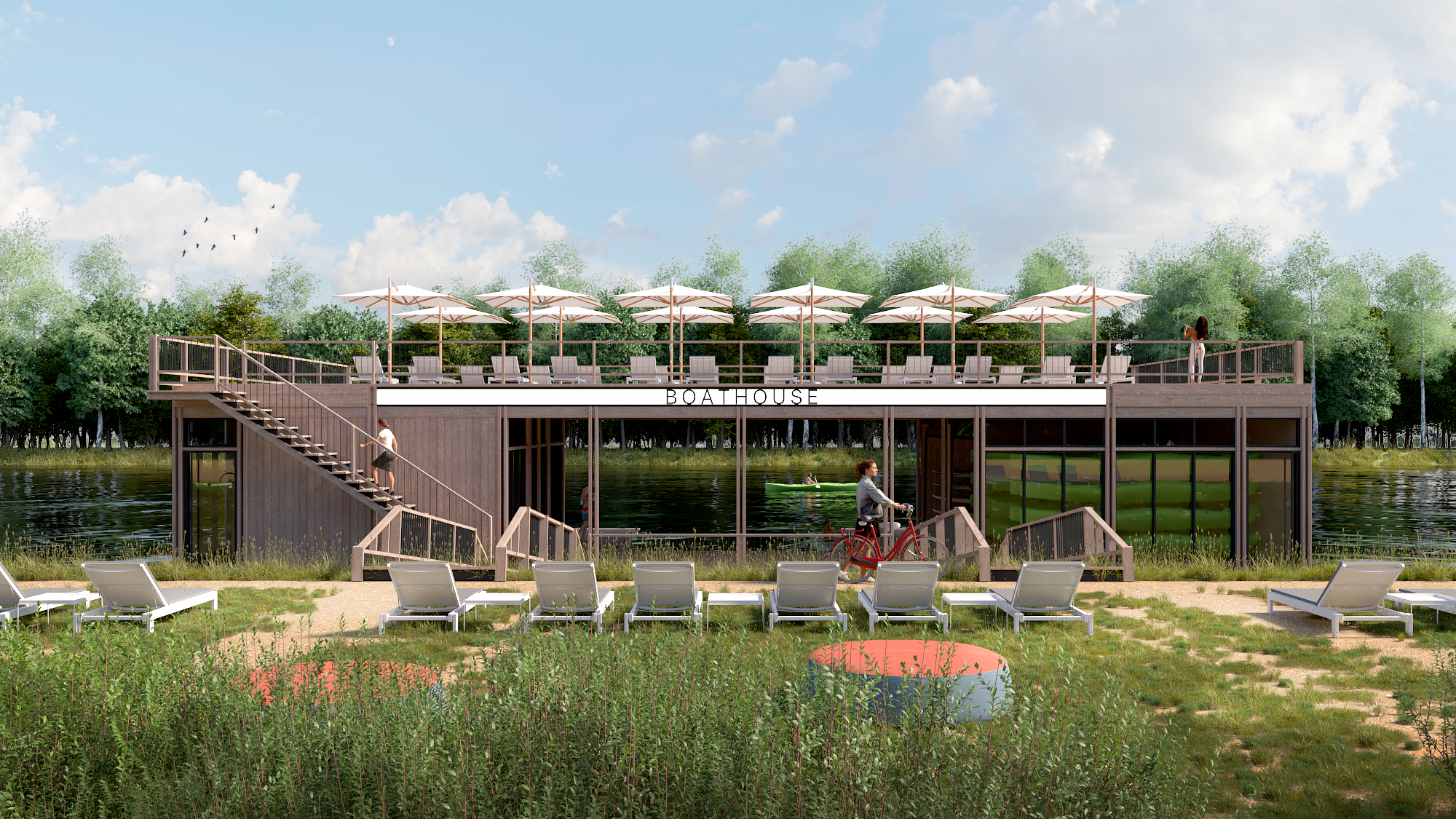 Public spaces in the park