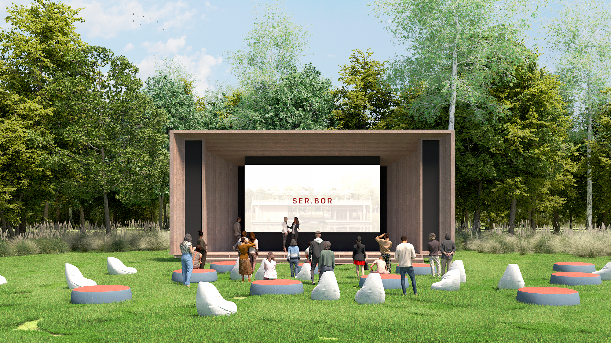 Public spaces in the park